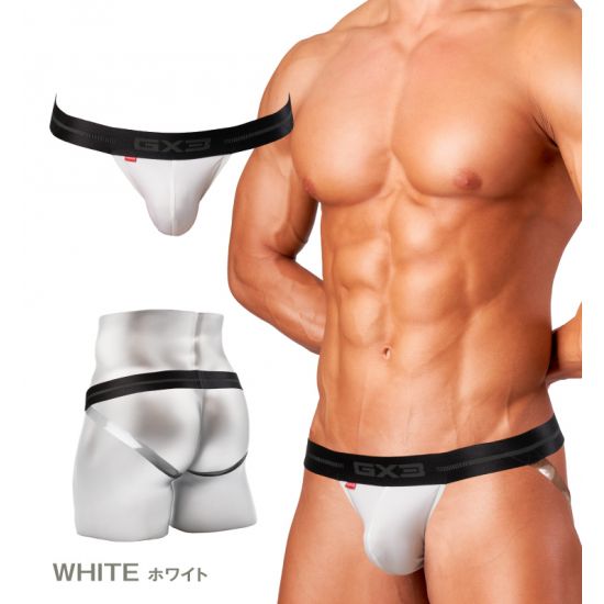 Jock GX3 GLOSS SPORTS AIR JOCK WITH MEGA STRAP - WHITE