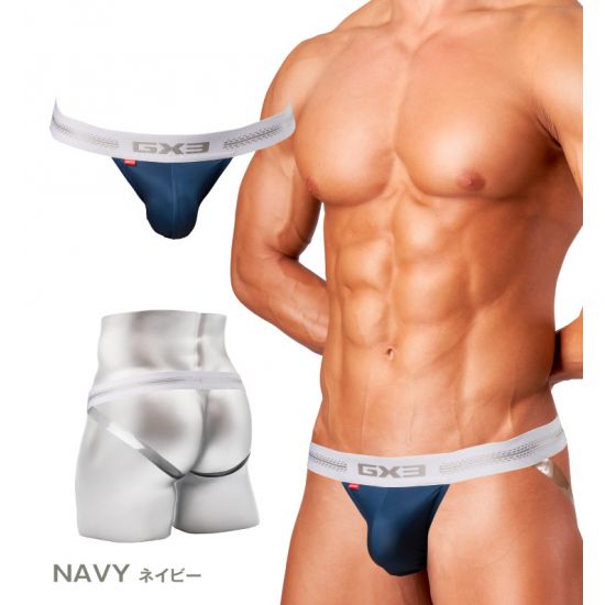 Jock GX3 GLOSS SPORTS AIR JOCK WITH MEGA STRAP - NAVY