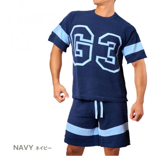 Wear GX3 RELAX G3 SHORT ROOM WEAR (TOP & BOTTOM SET) - NAVY